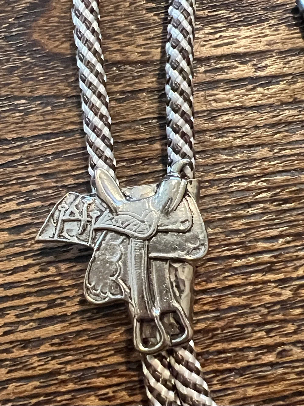Vintage Western Saddle bolo tie